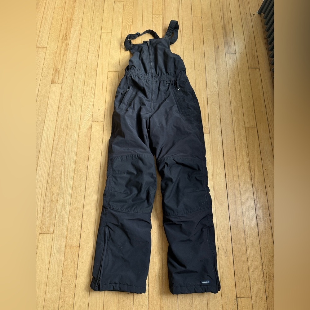 LANDS END Kids bib Quilted Snow pants size 16 EUC